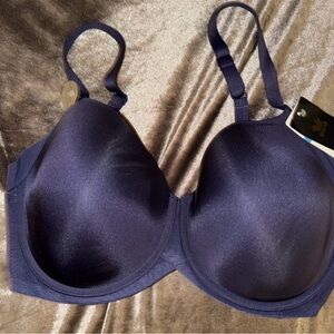 Wacoal 853281 Ultimate Side Smoother Contour Bra High Rise Navy 38DDD NWT